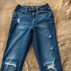 Dark wash ripped jeans